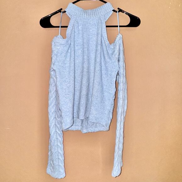 ZARA Women's Knit Off Shoulder Sweater Light Blue Size Medium - Picture 6 of 7